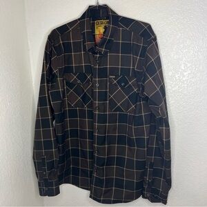 Dixxon Flannel Company The Drifter Brown Black Plaid Long Sleeve Men 2XT